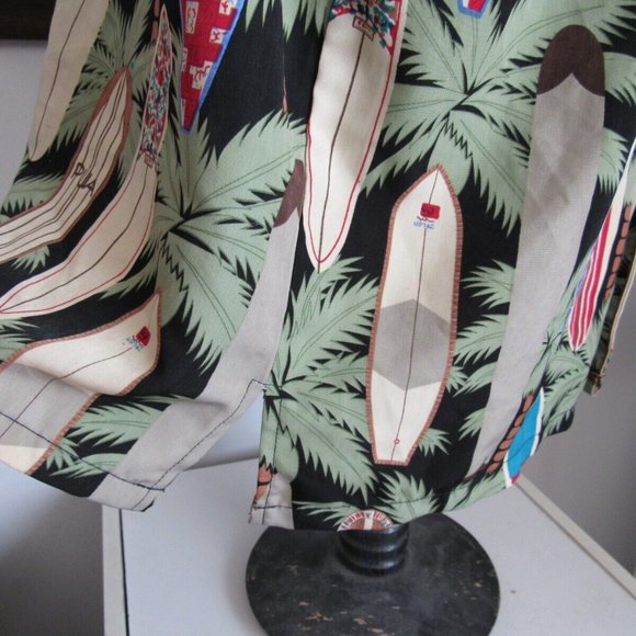 Hawaiian Shirt Maui Maui Surf Company Button Front Surf Boards Palm Trees Sz Lrg - Picture 7 of 12